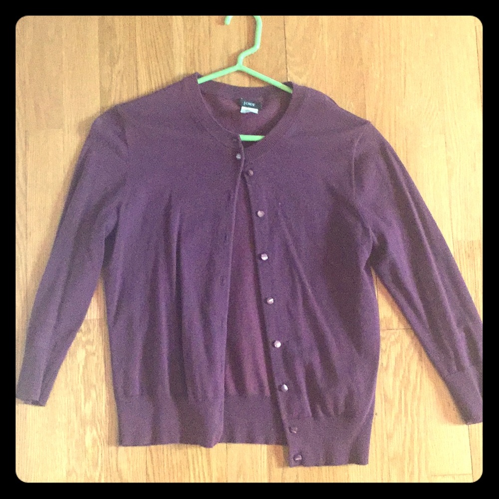 Purple J Crew Jackie Cardigan
